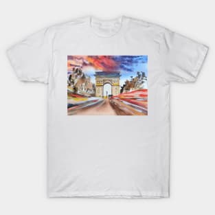 Paris by night watercolors T-Shirt